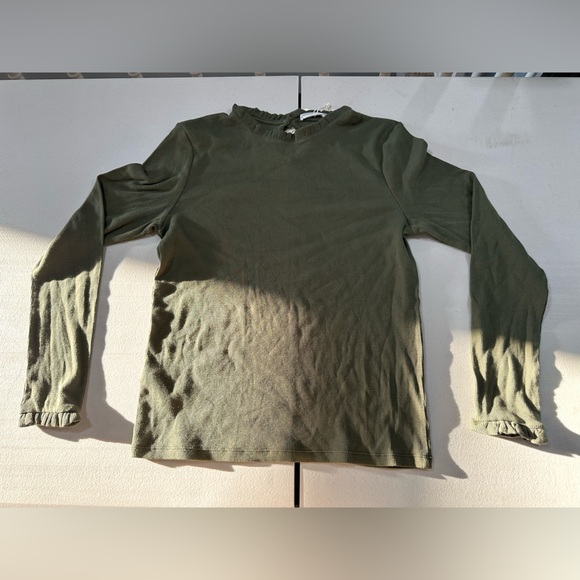 NWT MNG Mango Womens Long Sleeve Green Top w/ Keyhole Button Close Size XXL - Picture 1 of 5